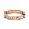 Blue Topaz Eternity Band Ring -925 Sterling Silver Rose Gold Vermeil