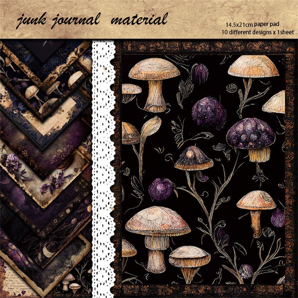 10 Листов Фиолетовая Магия Ретро Журнал Коллаж Материал Бумага для DIY