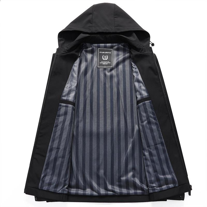 Spring and Autumn New Jacket Young and Middle-aged Men's Casual Jacket Thin Hooded Jacket Men's Clothing