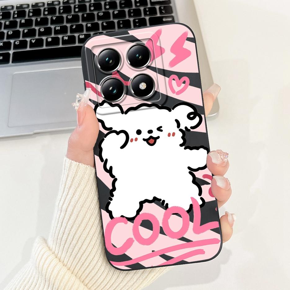 For Xiaomi 14T Pro Case Cute Dog Cartoon Cover Soft TPU Full Cameras Protection Shell For Xiaomi Mi 14T Pro Mi14T 5G Phone Cases