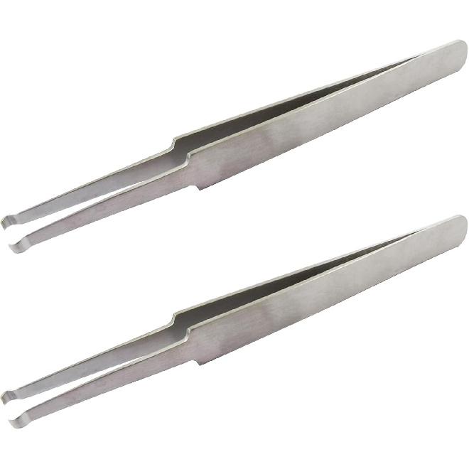 2PCS Lock Pin Tumbler Tweezers Stainless Steel Locksmith Tool Wire Holding Tweezers for Pinning & Rekeying Kit Lock Tradesman Tweezers