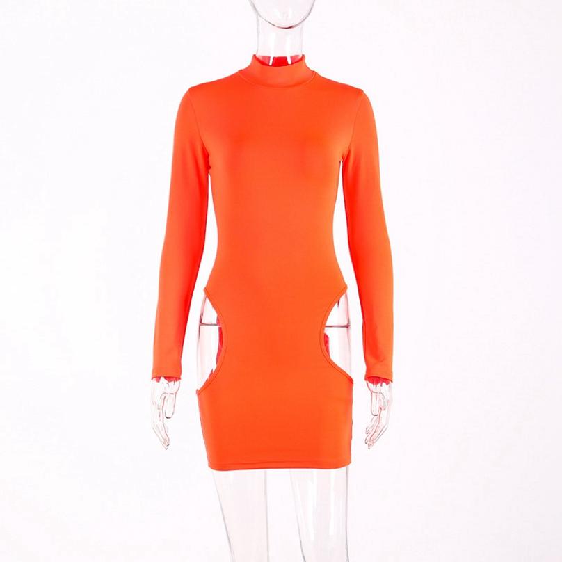 Europäischer Stil Elegantes Mode Damen Rundhalskleid Langarm Sexy Seitenschlitz Kleid