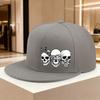 Three Skulls Hear See Speak No Evil Print Snapback Cap Polyester Adjustable Street Dance Baseball Hat Unisex