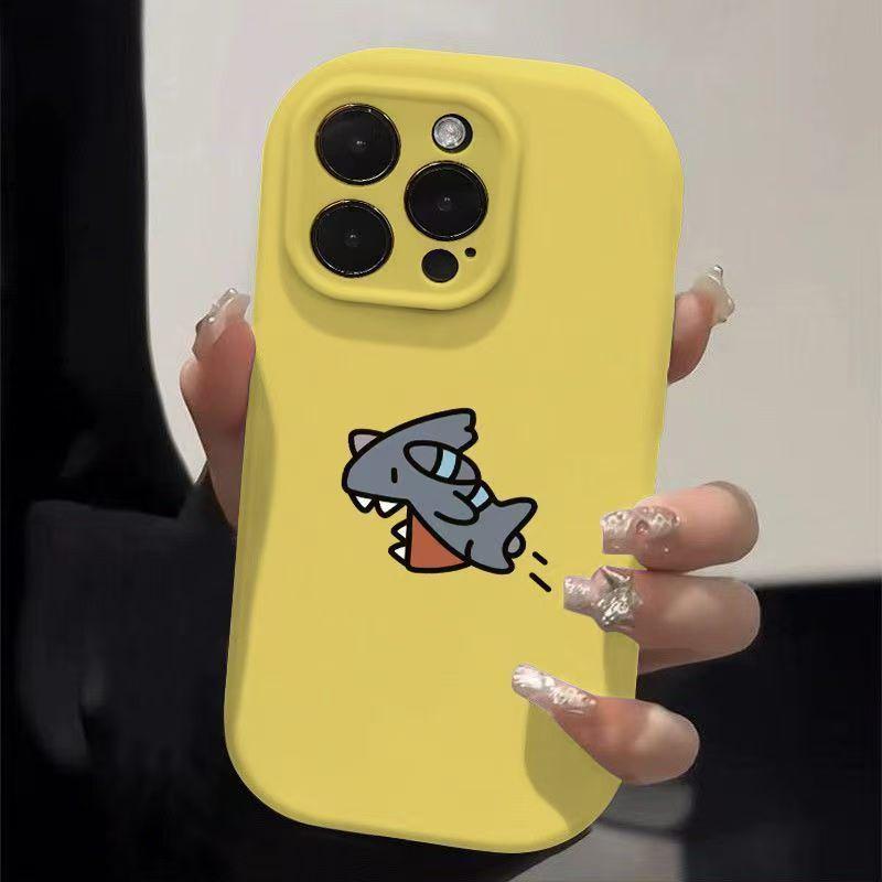 Adorable Shark Cartoon Phone Case for iPhone 12 to 17 Pro Max