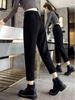 2025 Winter Black Velvet Thickened High-Waist Slimming Loose Harem Jeans for Petite Women