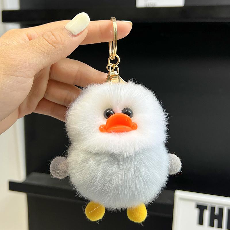 Plush Duckling Keychains Cute Cartoon Doll Keyring Soft Duck Key Chain Pendant For Women Girls Bag Car Trinket Gifts