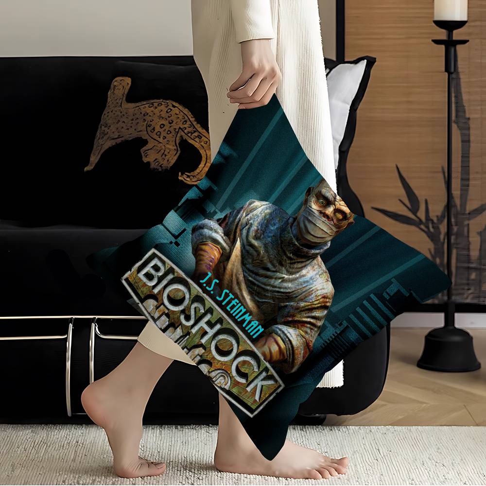 Retro BBioshock RRapture Game Cushion Cover Pillow Cover Decor Pillowcase Printed Cushion Case for Couch