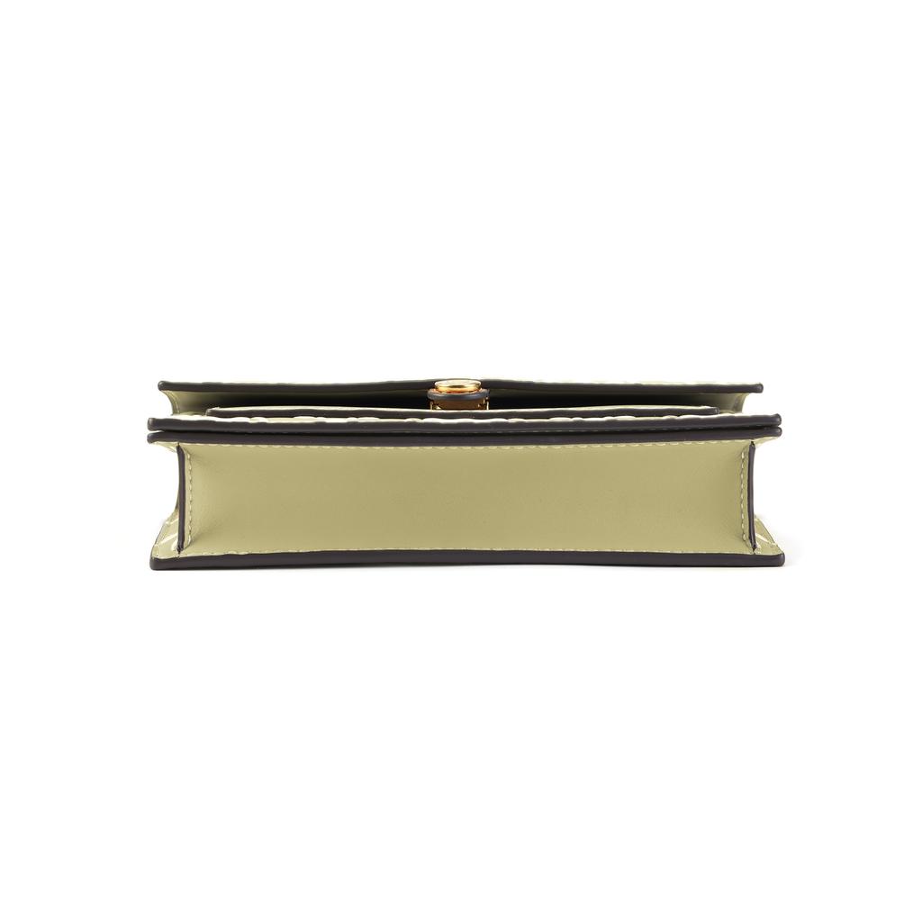 Tory Burch T Monogram Color Block Signature Chain Shoulder Strap Magnetic Closure Embossed Leather Crossbody Wallet Women Wallet 160483-300