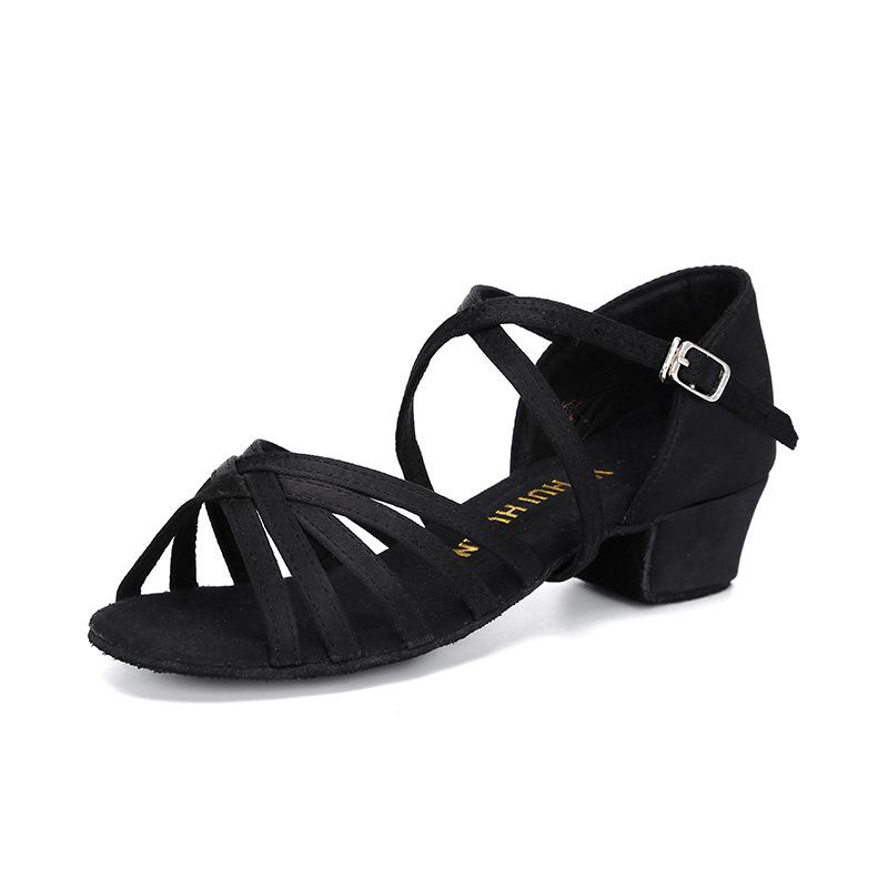 

Children s Latin Dance Shoes Girls Kids Professional Dance Shoes Medium Heel High Heel Soft Sole Practice Beginners Skin Tone 40