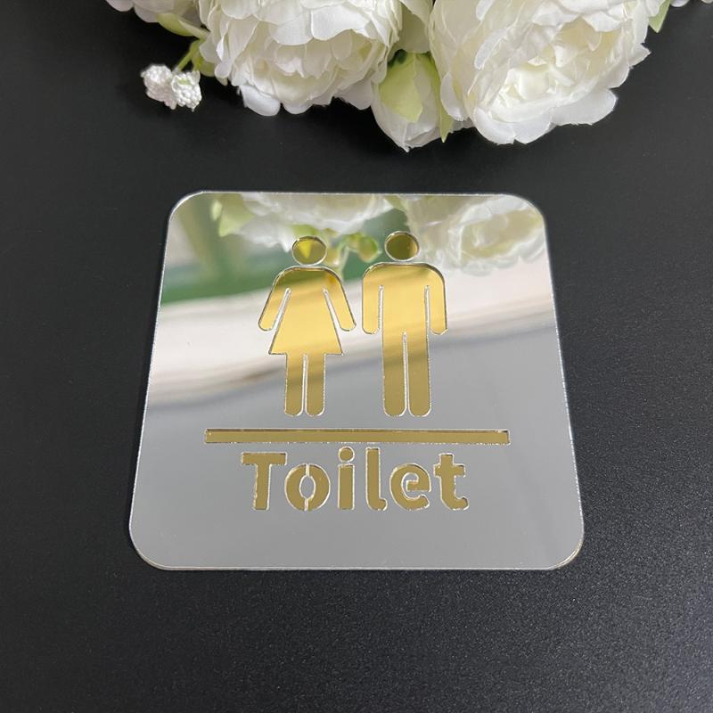3,94 Zoll Acryl-Toilettenschild für Männer und Frauen, Runde und Quadratische Toilettenspiegel-Aufkleber für die Heimdekoration. Badezimmer-Identifikation