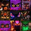 Halloween Decorations Spooky Eyes Lights - 21 Inch Large Wooden Window Eye Lights With 8 Color Modes For Halloween Decor Indoor Home,Wall,Window,Trees