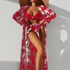 Women Swimsuit Set Summer Vacation Bathing Suit 3-piece Women's Bikini Cardigan Set