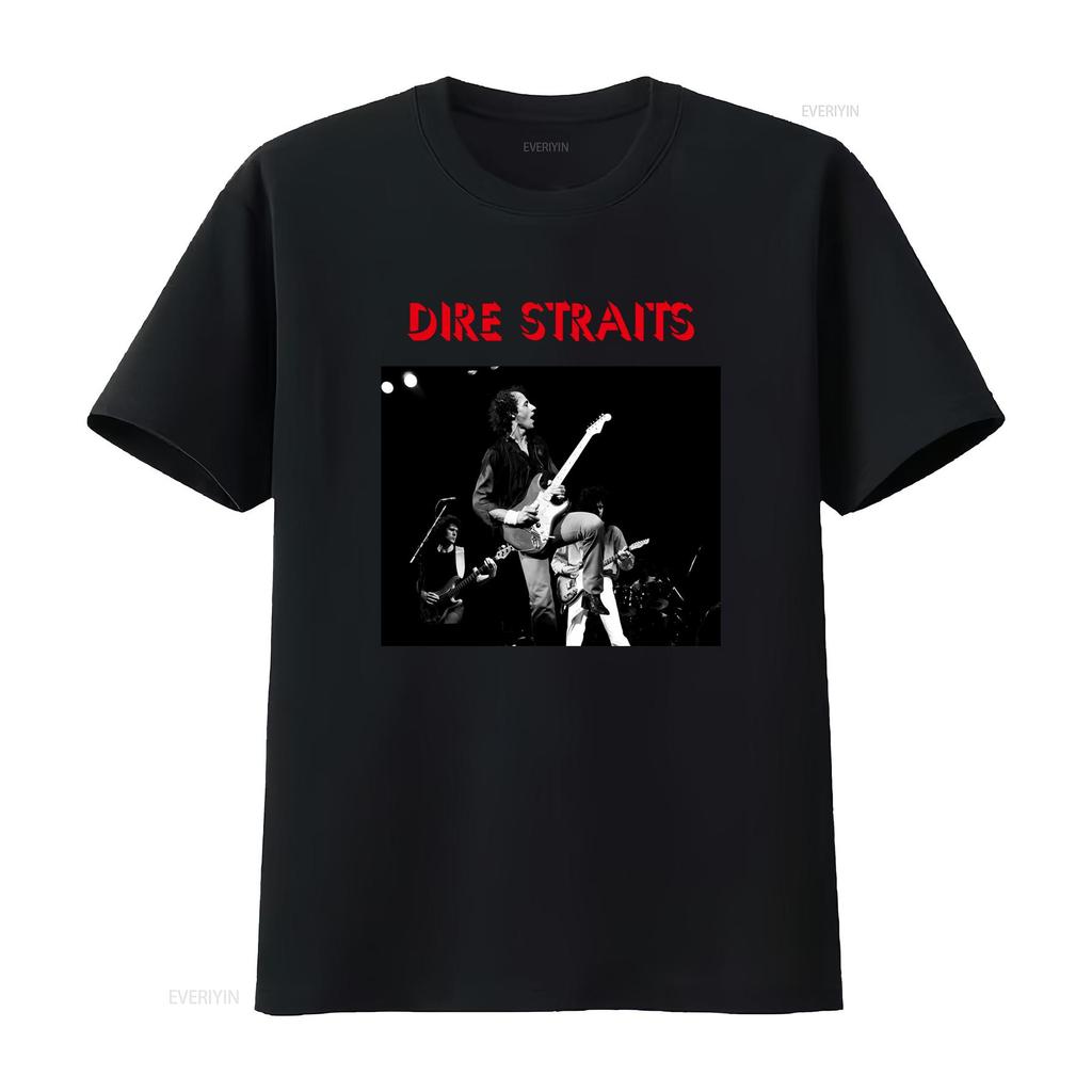 Dire Straits Live Rock Band T Shirt David Mark Knopfler John Illsley Pick Withers Members Design Vintage Washed Streetwear