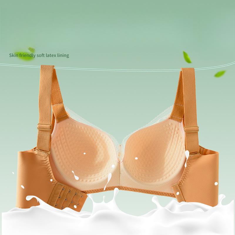 Large Size Lingerie for Women Thin Cut Without Steel Rims Gathered Bra Gathered Accessory Bra Anti Sagging Full Cup Bra