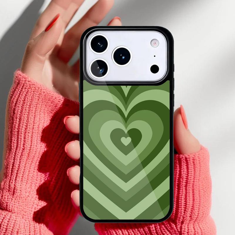 Sage Green Coffee Love Heart Latte Phone Case for iPhone 17 Air 16e 15 14 13 Pro Max Back Cover for 12 11 Pro Coque