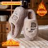 Couple's Home Warm Slippers Winter New Men's and Women's Indoor Home Non-Slip Thick Fleece-lined Thick Lazy Shoes Carto Bear Flat Slippers