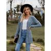 Autumn New Women's Clothing Women's Brushed Pit Stripe Solid Color Long Sleeved Women's Cardigan Jacket