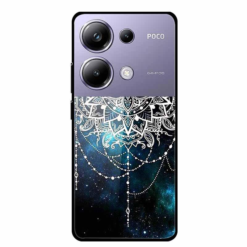 Colorful Aesthetic Tempered Glass Phone Case for Redmi 12 5G & POCO M6 PRO