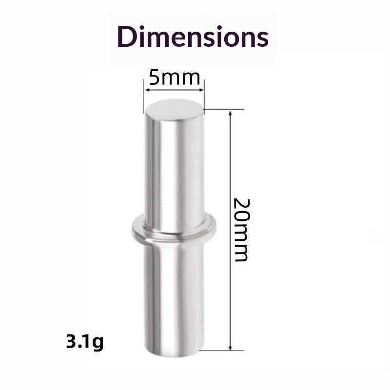 Shelf Support Pegs 20Pcs 5-6mm Cold Rolled Steel Heavy Duty Shelf Holder Pins for Garage Storage Cabinet Wardrobe Furniture