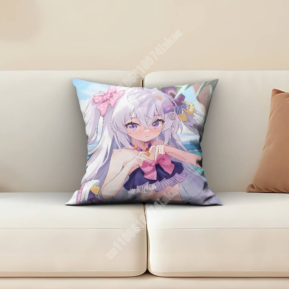 Blue Archive Shirasu Azusa Sofa Couch Pillow Cover Cushion Case Home Bedroom Decoration