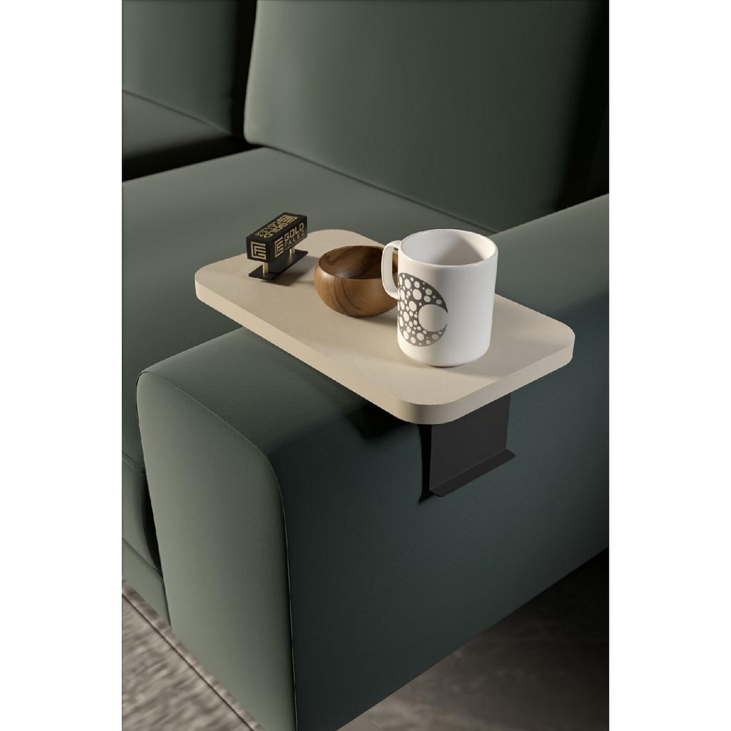 Side Table Adjustable Tray Rectangular Decorative Modern Horizontal Vertical Sofa Table Walnut