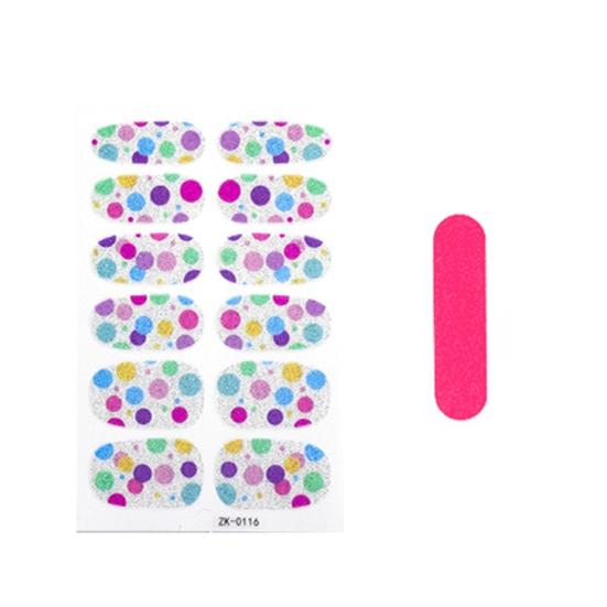 

1 комплект, отличная наклейка для маникюра, сильная липкость, модная наклейка для ногтей с напильником P One Size