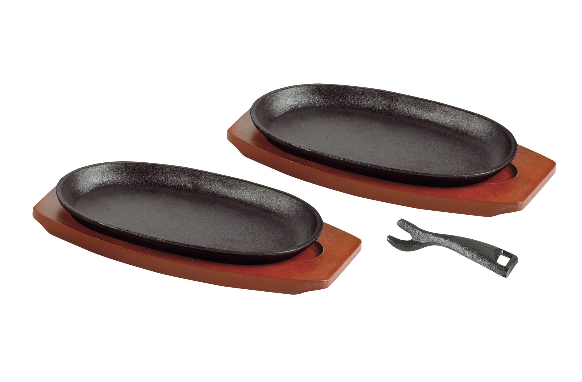 

Тарелки для стейка Pearl Metal, овальные, 23 x 13 см, набор из 2 штук, чугун, подходят для индукционных плит и духовки, дизайн Росток , HB-6213