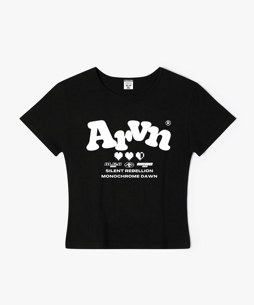 Aleubenkeulleob Arvn Triple Heart Logo Women'S Slim Fit Short Sleeve T-Shirt