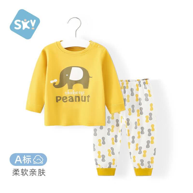 Shubeiyi Baby & Kids Pure Cotton Long Johns & Home Wear Set