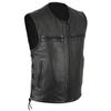 Vesta Biker din Piele cu Guler Stand, Culoare Solidă, Trendy, 2025