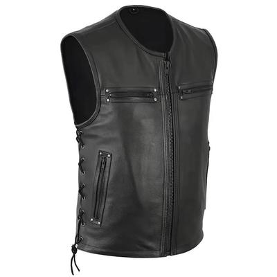 Gilet Biker in Pelle Monocolore Trendy con Collo Rialzato 2025