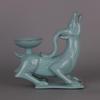Song Dynasty Ru Kiln Sky Blue Glaze Plum Blossom Deer Pattern Porcelain Oil Lamp