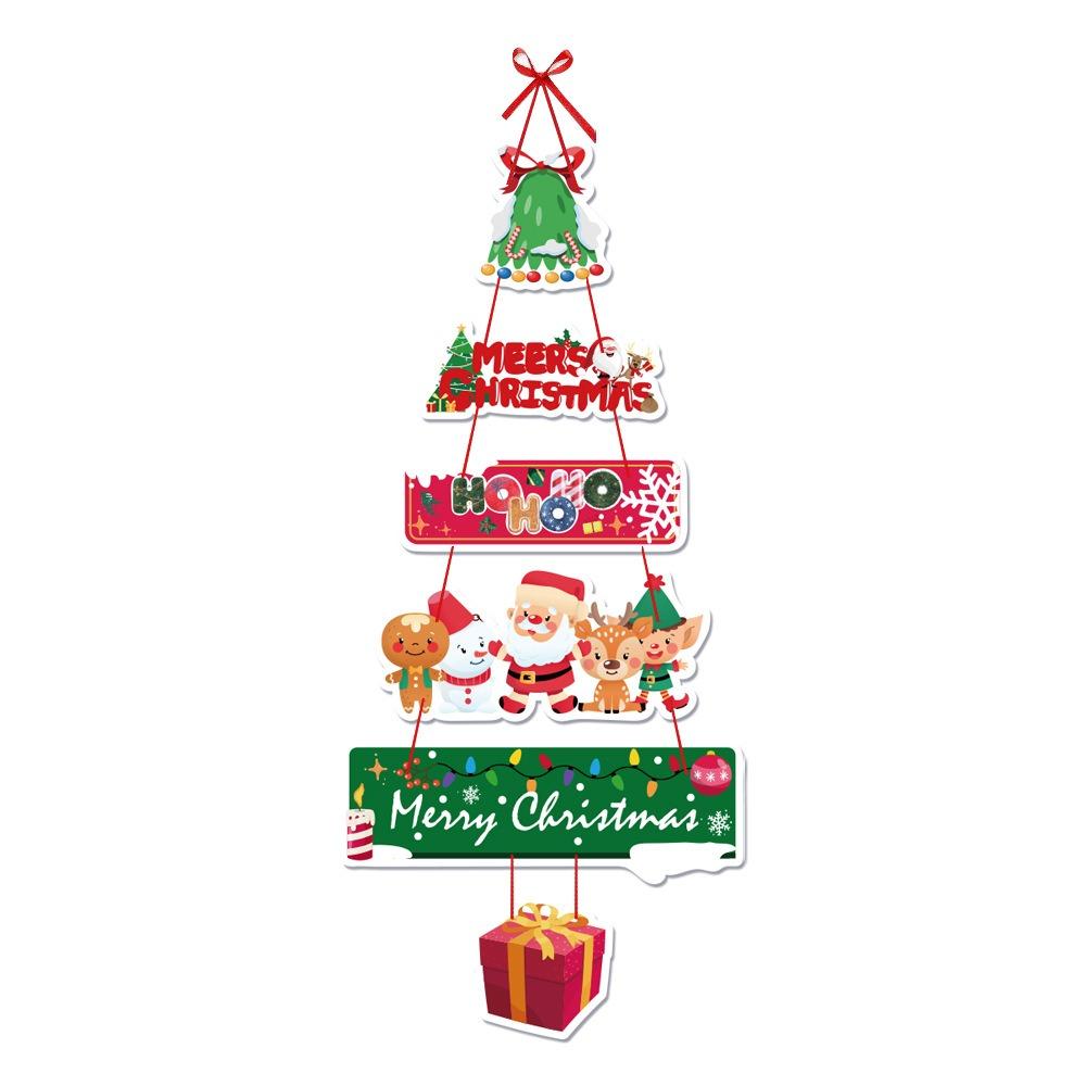 Santa Claus Christmas Door Hanging Banner Paper Santa Claus Door Curtain Home Christmas Decor
