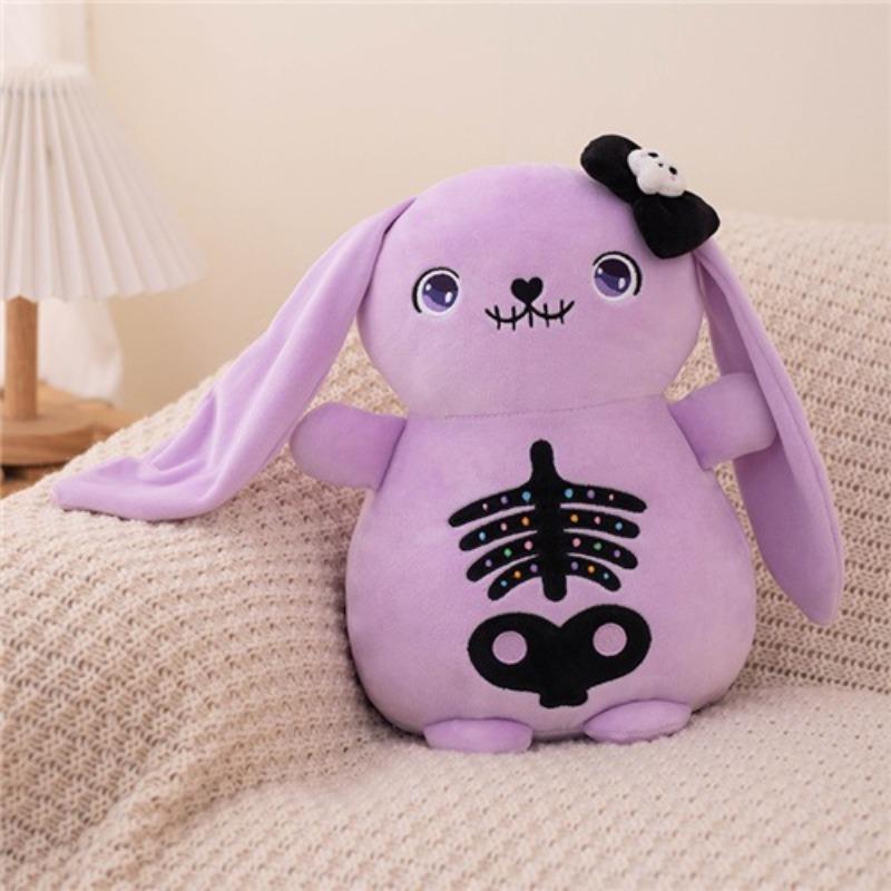 New Doll Cute Black Sweet Skeleton Rabbit Plush Toy for Children's Holiday Gift