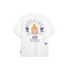 Li Ning BADFIVE T Shirts Men's Ivory Crew Neck Moderate Straight Fit AHST285-7