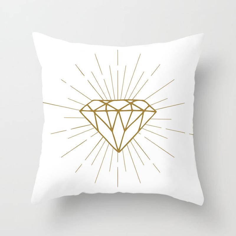 Home Furnishings Simple Golden Sofa Pillow Cover Digitally Printed Car Cushion Cover