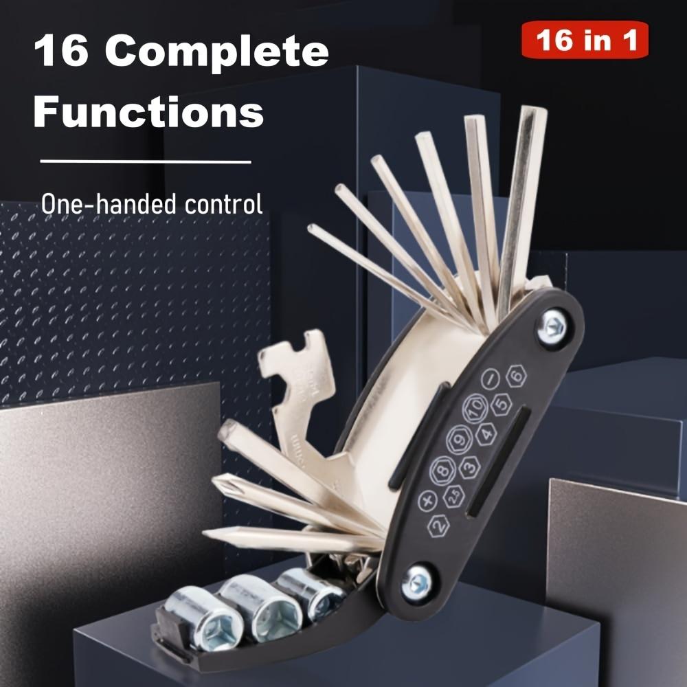 16 in 1 Portable Multi-Functional Bike Repair Tools for Bicycle Mountain Bike and Road Bike Bike Screwdriver Hex Key Set