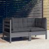 Day and Night - Day and Night 2-seater Garden Sofa with Anthracite Gray Pine Wood Cushions