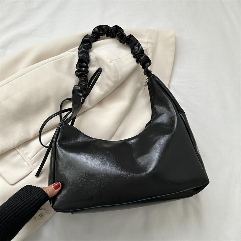 Trendy Minimalist Shoulder Bag For Women With Large Capacity Fashionable Pu Material чёрный