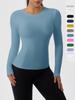 European & American Autumn/Winter Long Sleeve Yoga Top - High Elastic, Quick-Dry, Bare Feel, Round Neck Fitness T-Shirt