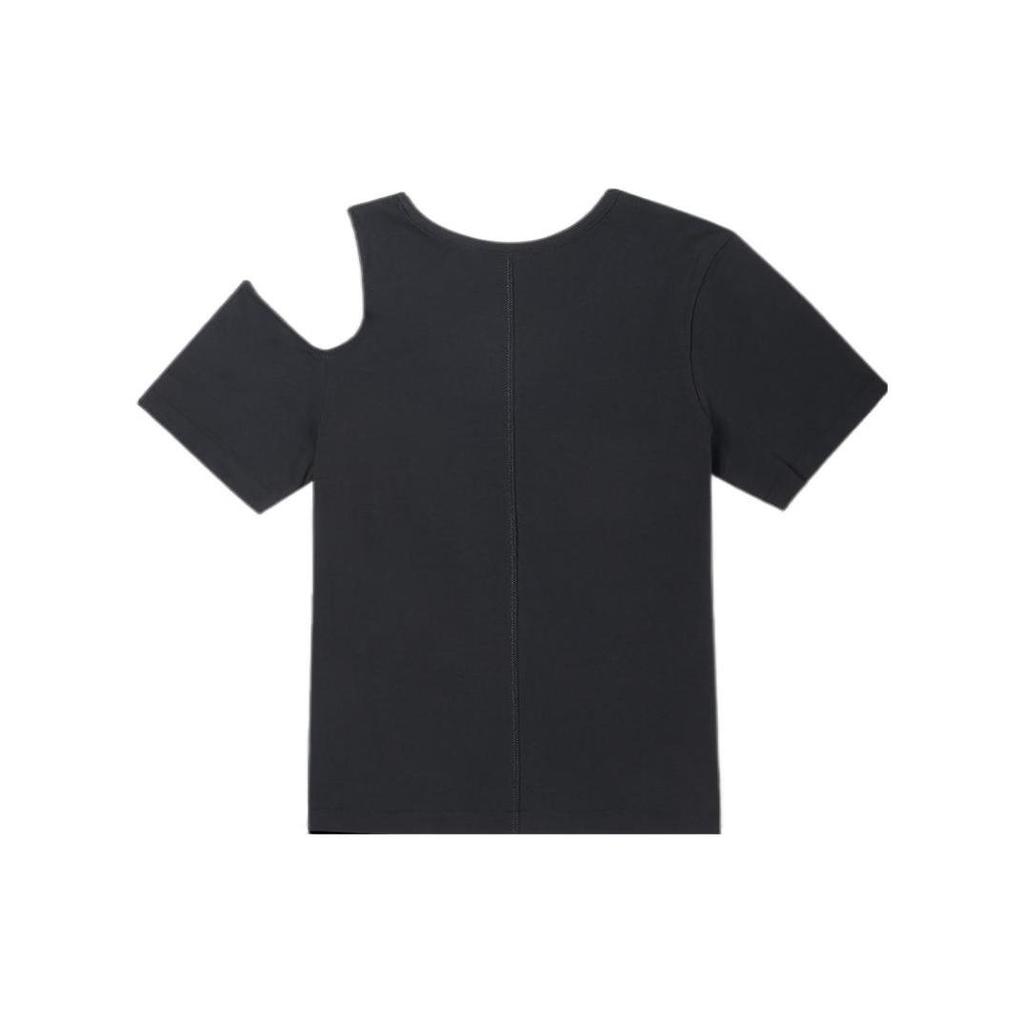 Converse T Shirts Women's Black Crew Neck Moderate Straight Fit 10023192-A01