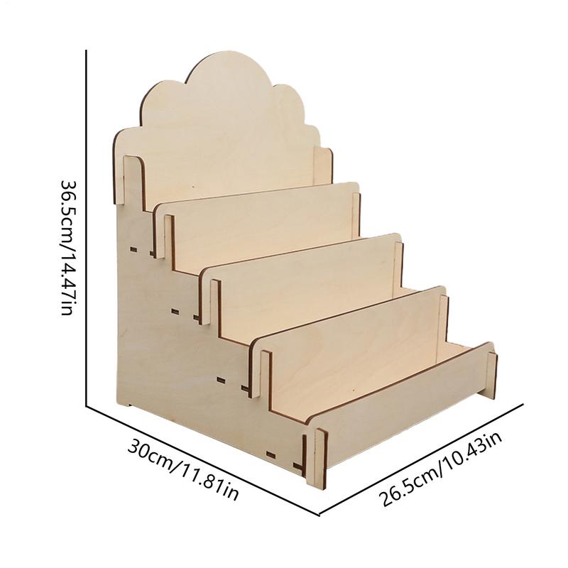 4 Tier Sturdy Wood Display Stand Sticker Display Stand Greeting  Card Display Rack Removable Card Organizer Rack for Postcard
