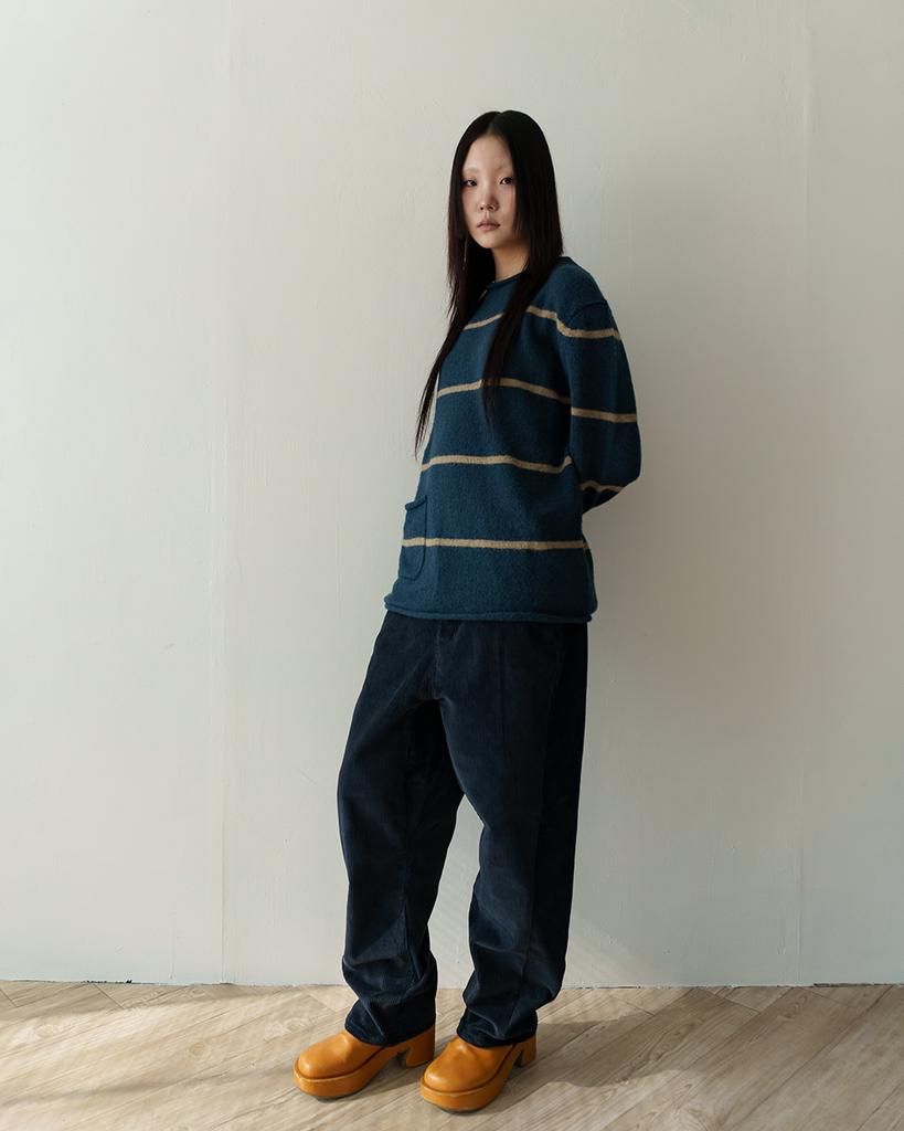 Kalagteo Wonky Corduroy Pants / Dark Navy