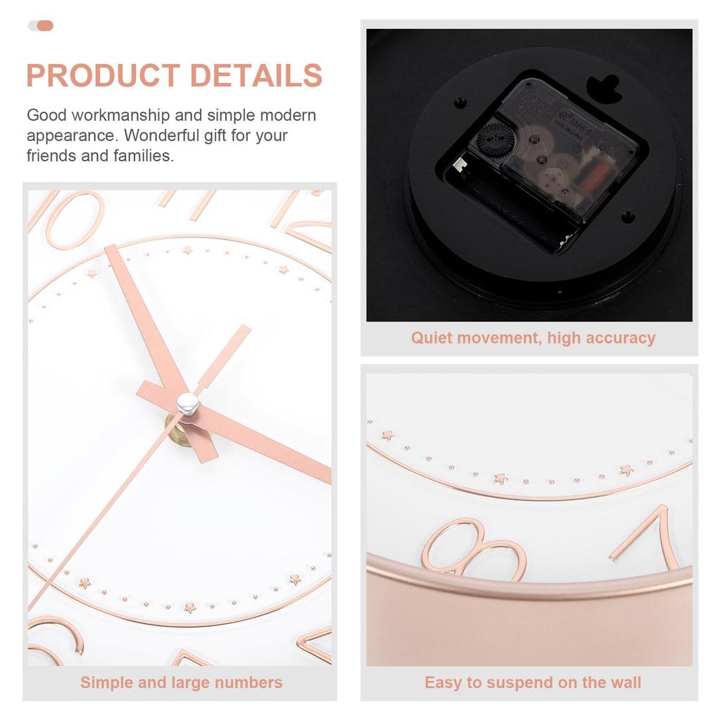 SAFIGLE Wall Clock, Radio-Controlled Quartz Clock, Silent, Continuous Second Hand, Stylish, Nordic Style, Simple, Modern Design, Easy to Read Large