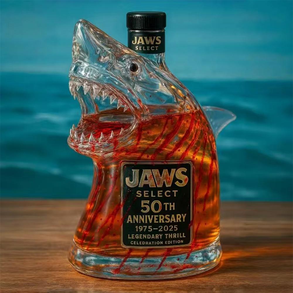 320ml Shark Statue Wine Bottle, Decanter Decoration For Bar,Office,Home Whiskey Bottle 3D Engraved Whiskey Glasses Theme Statue