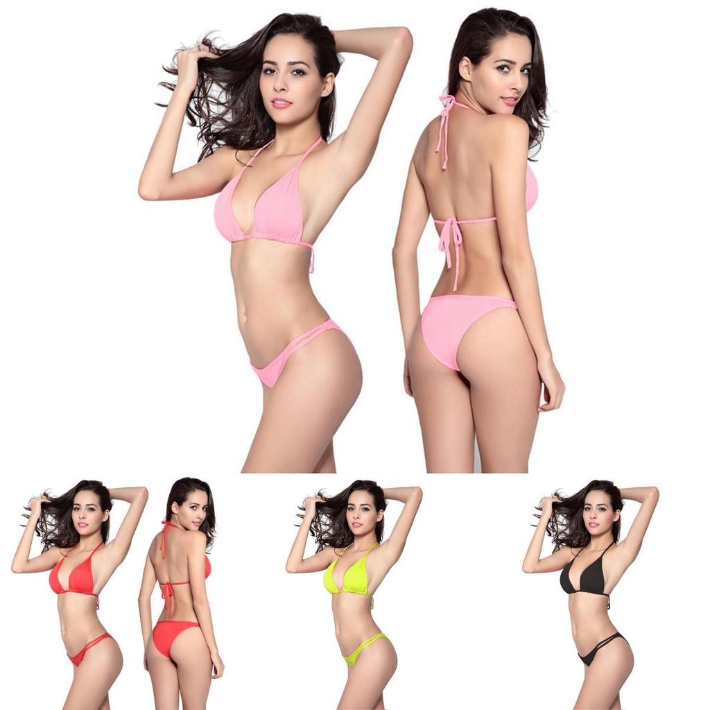 Maillot de bain string de qualité supérieure Maillot de bain taille haute Bel ensemble de bikini brésilien uni pour femmes