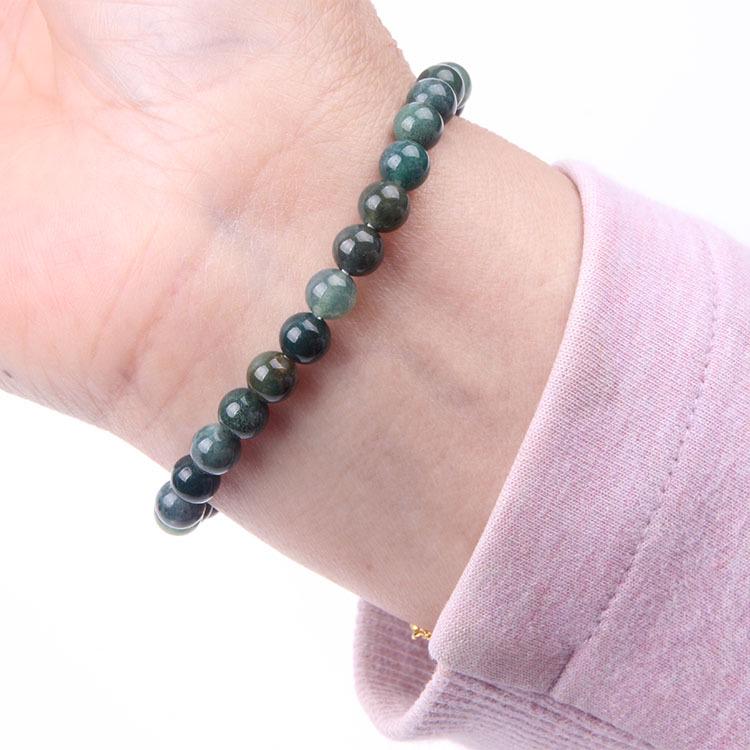 Red Agate Crystal Bracelet: Simple Round Beads, Couple Style Hand Jewelry