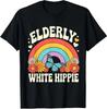 Vintage Elderly White Hippie Flowers Butterfly Unisex T-Shirt