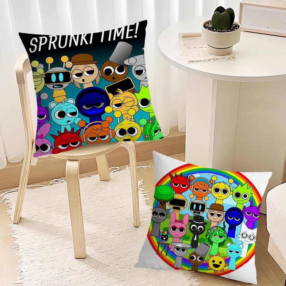 Funny Game Cartoon S-Sprunki Cushion Cover Cushion Room Bedroom Headboard Sofa Living Backrest Nap Time Pillow Case