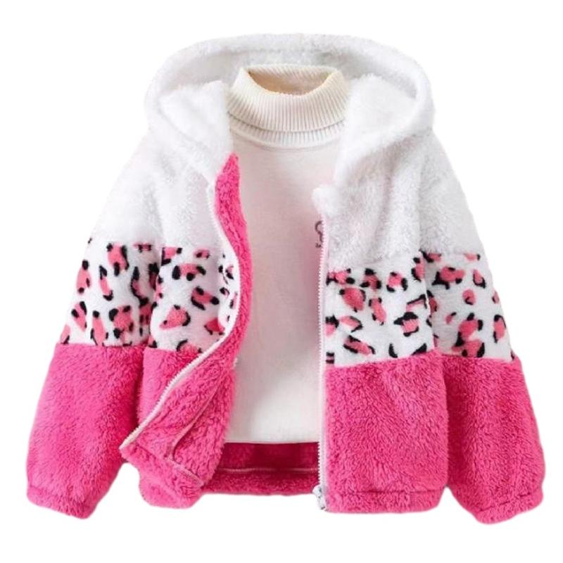 

Детское теплое пальто с капюшоном для девочек 2-10 лет, зимняя флисовая куртка на молнии 130